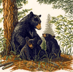 Black Bear with Cubs