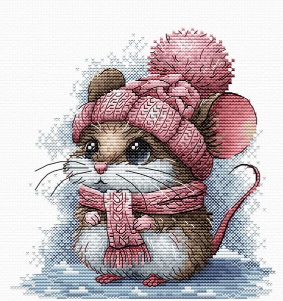 Little Mouse with a Winter Hat