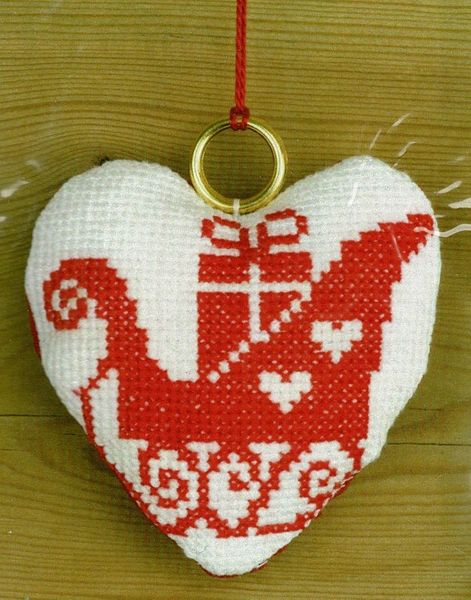 Santa's Sleigh Heart Christmas Tree Ornament