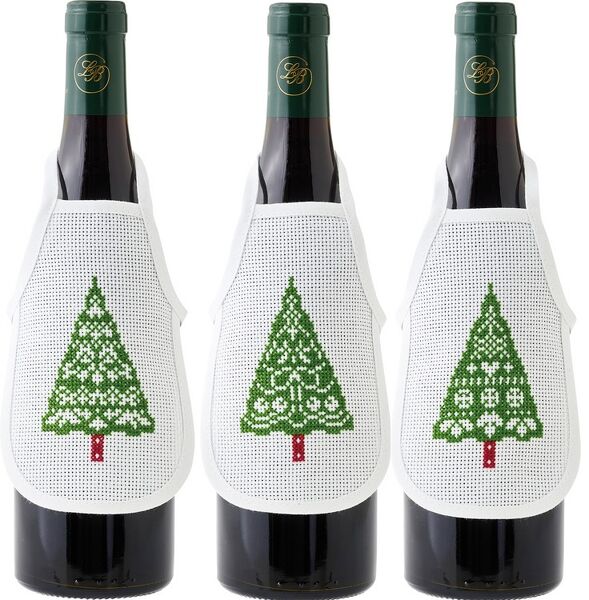 Christmas Tree Wine Bottle Aprons