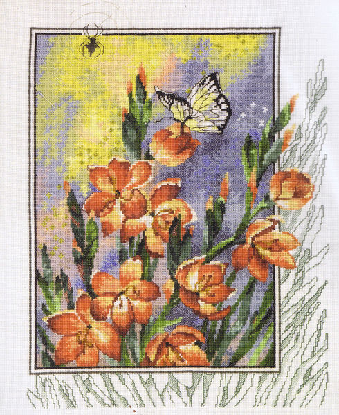Gladiolis and Butterflies