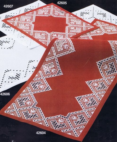 Diamonds and Flowers Hardanger Table Mats