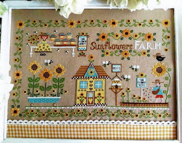 Cross Stitch Chart Pattern Sunflower Field 