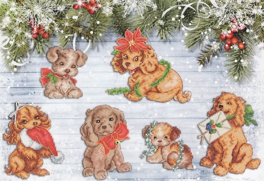 Christmas Puppies Ornaments