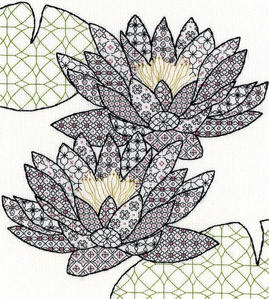 Blackwork Water Lily