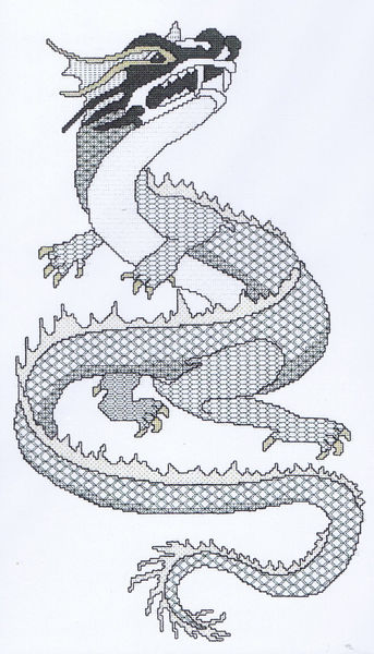 Blackwork Oriental Dragon