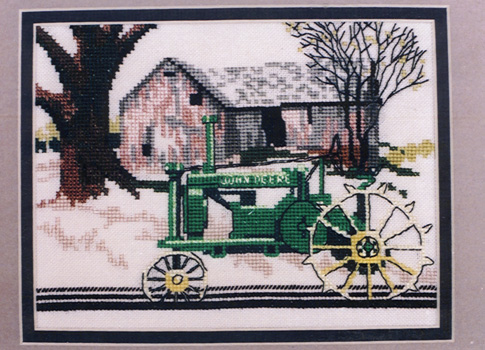 John Deere 6400 Tractor counted cross stitch kit or chart 14s aida