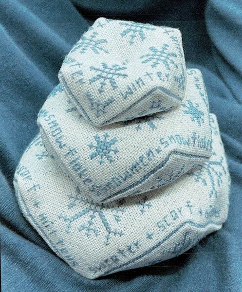 Winter Biscornu Stack