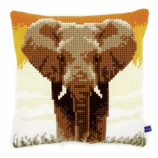 Elephant in the Savanna Cushion Front
