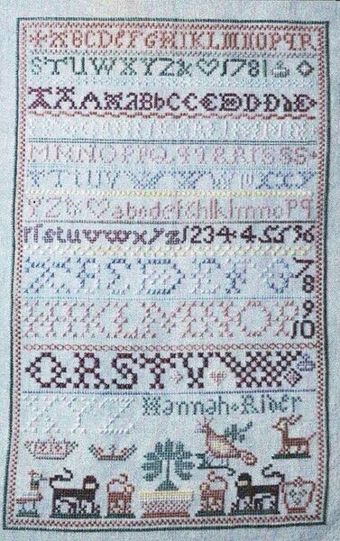 Hannah Rider Sampler 1781