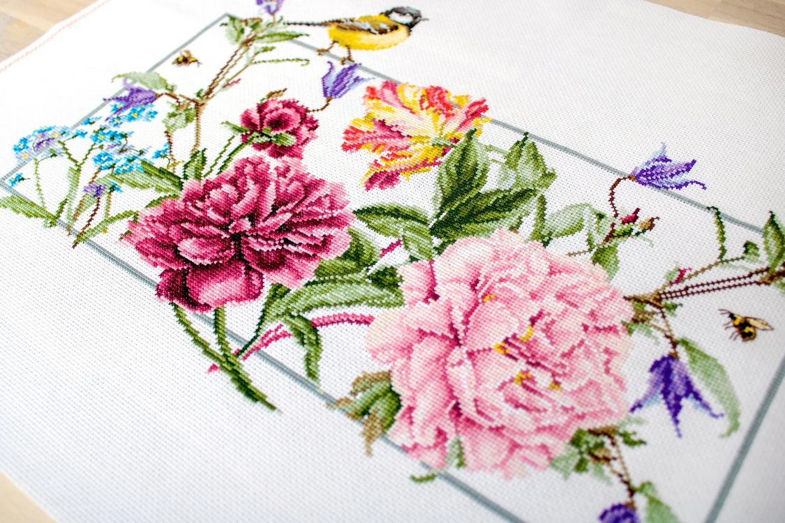 Spring Flowers and Bird (view 3)
