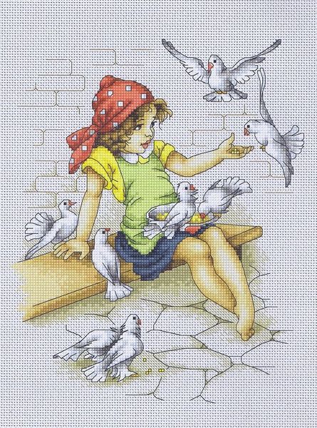 Girl with Pigeons