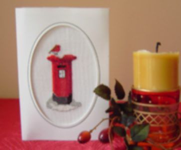 Christmas Card - Robin Redbreast on a Pillarbox