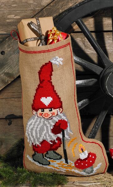 Elf and Mushroom Christmas Stocking