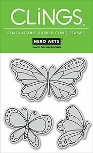 Butterflies Unmounted Cling Rubber Stamp