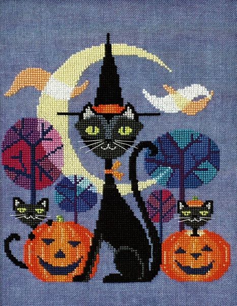 Halloween_ Black Cat_Cross Stitch Pattern_ 