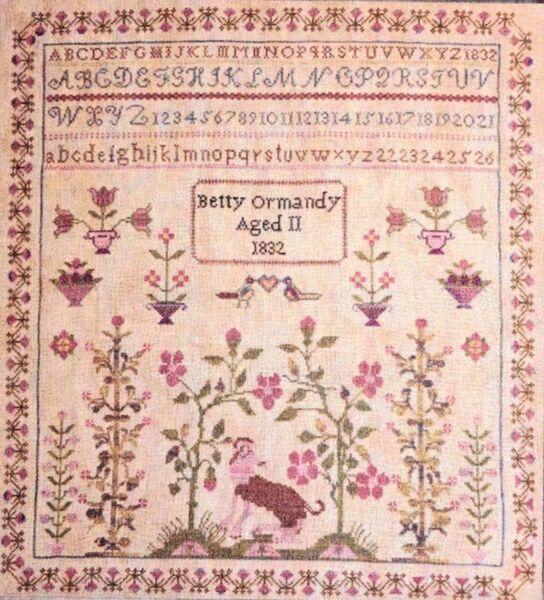 Betty Ormandy 1832 Sampler