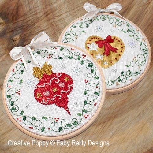 Bauble and Heart Christmas Hoops
