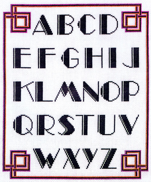 Art Deco Alphabet - cross stitch kit by Classic Embroidery