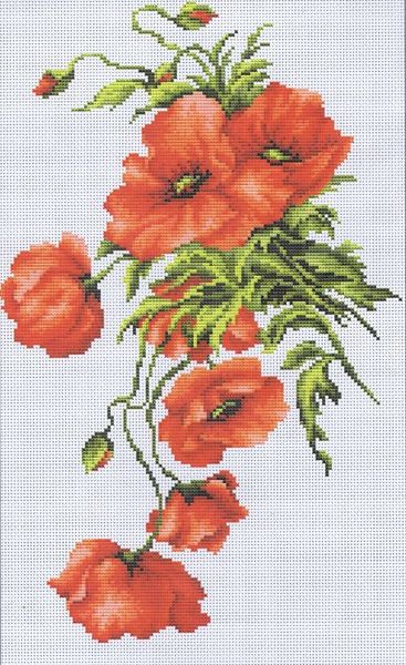 Spray of Poppies - cross stitch kit by Luca - S