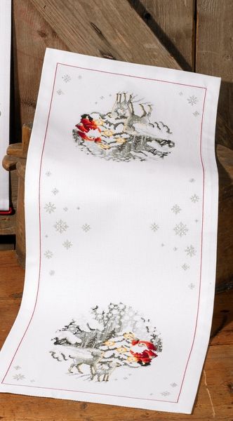 Santa's Elf in Snowy Wood Table Runner