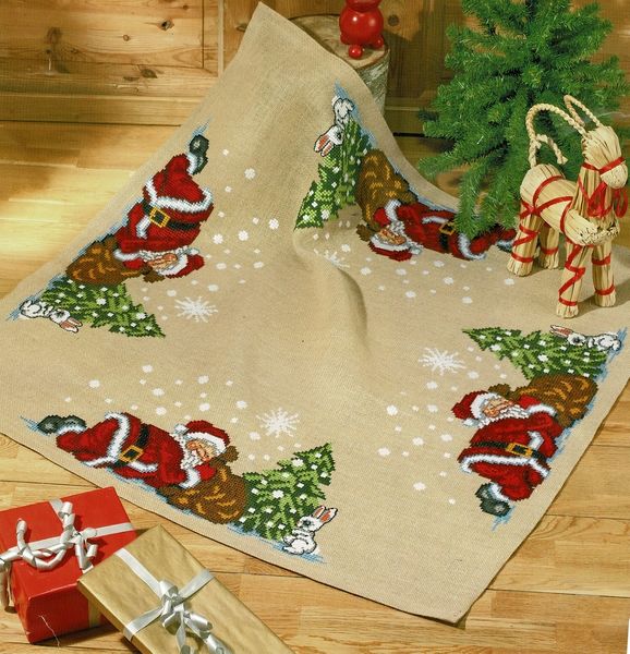 Sleeping Santa Christmas Tree Skirt
