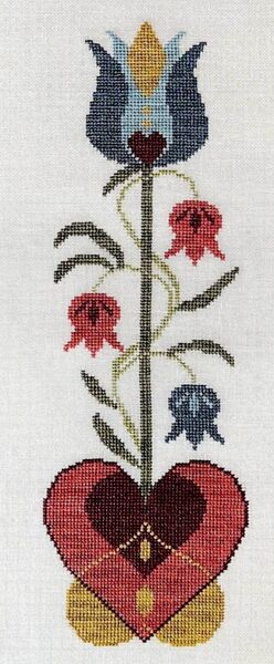 1744 Fraktur - Blue Tulip