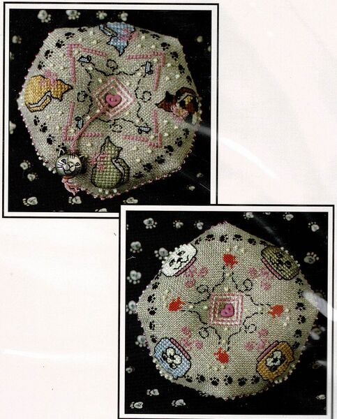 Cat Lovers Biscornu Pincushion