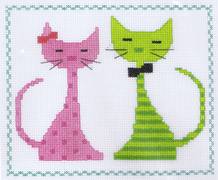 Pink and Green Cats 