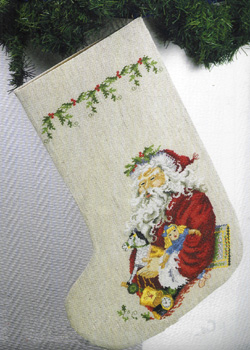 Santa with Toys Christmas Stocking