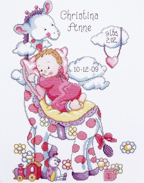 Giraffe Baby Girl Sampler