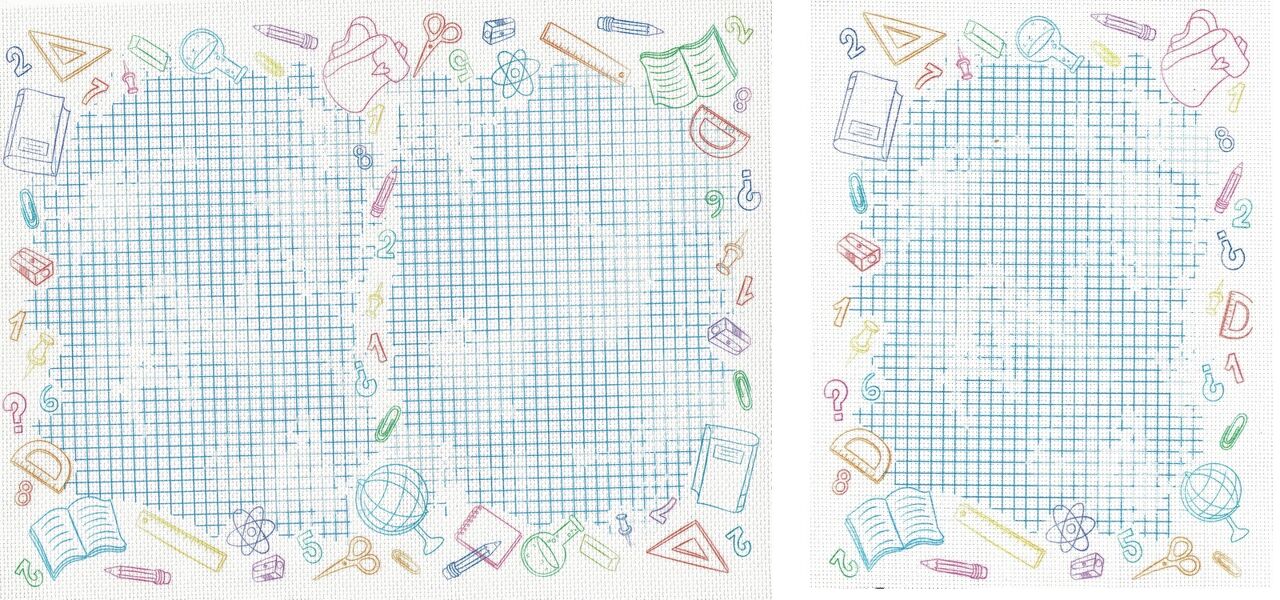 14 count printed Aida - School Days
