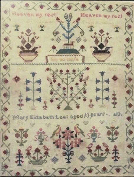 Mary Elizabeth Leet 1865 Sampler