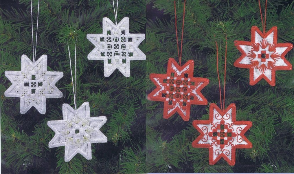 Stars Hardanger Tree Ornaments 