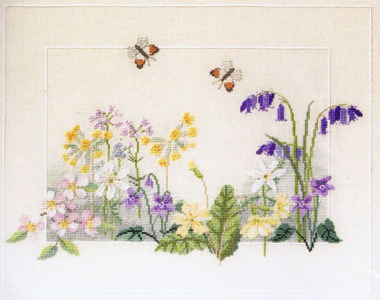 Spring Wild Flowers - cross stitch kit by Rose Swalwell