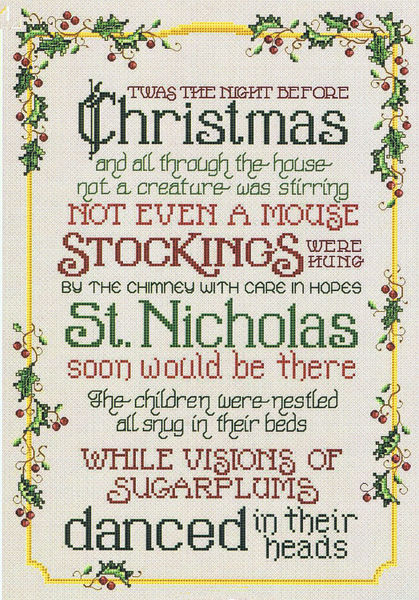 Twas the Night Before Christmas PDF Cross Stitch Pattern INSTANT