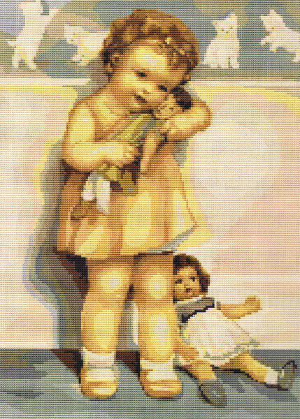 Girl with Dolls