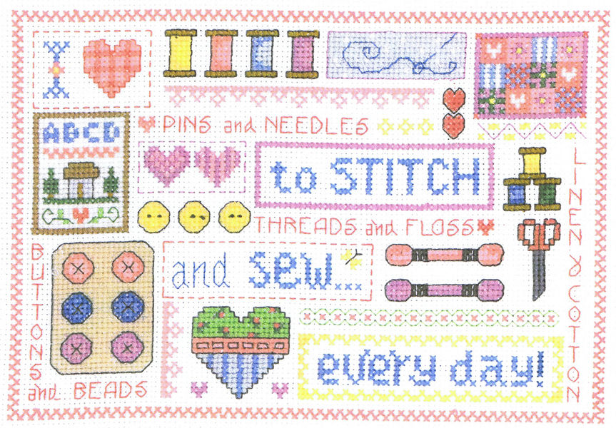 Sew Every Day - cross stitch pattern by Imaginating