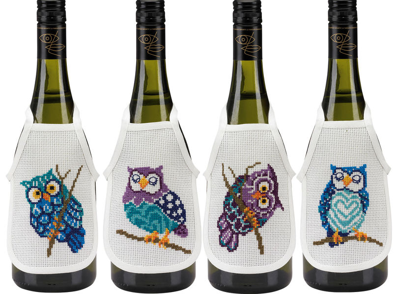 Owl Wine Bottle Aprons