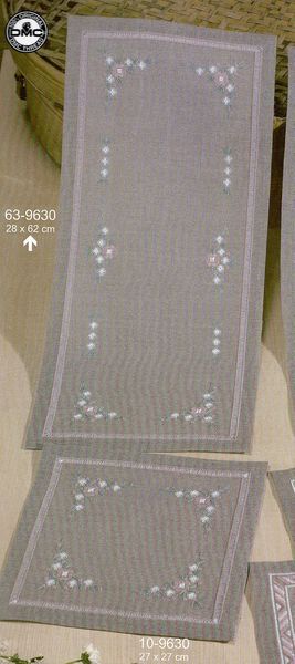 Flowers Hardanger Table Runner