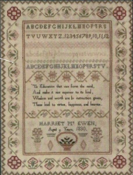 Harriet McEwen Sampler 1830