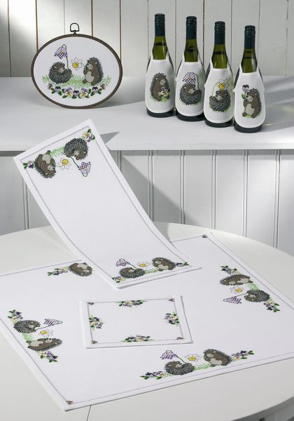 Hedgehogs and Pansies Table Mats
