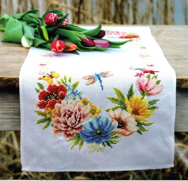 Colourful Flowers Table Runner