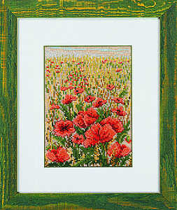 Poppies in Wheat Field - cross stitch kit by Permin of Copenhagen