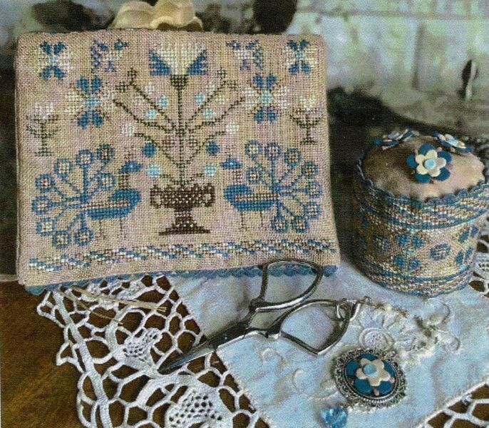 Blue Peacocks Sewing Set