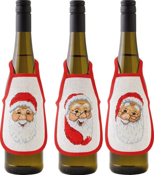 Santa Wine Bottle Aprons 2025