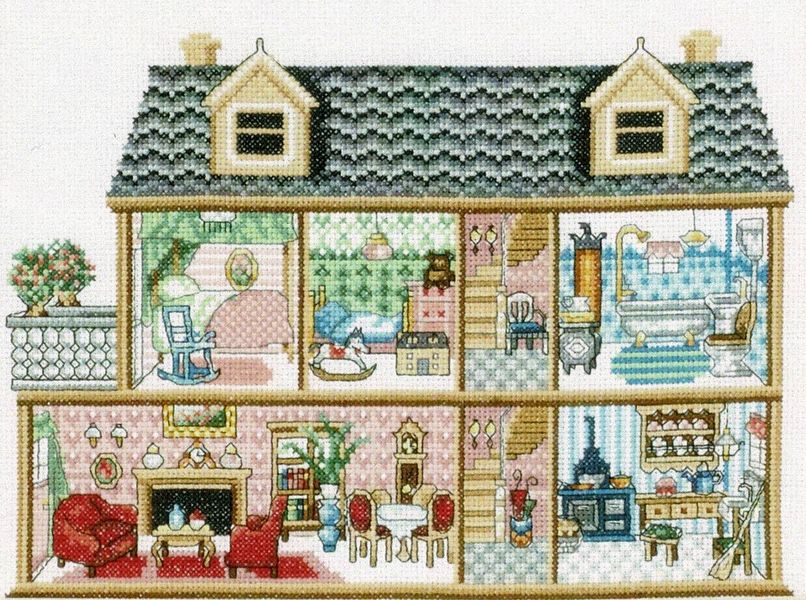 antique dollhouse of patterns