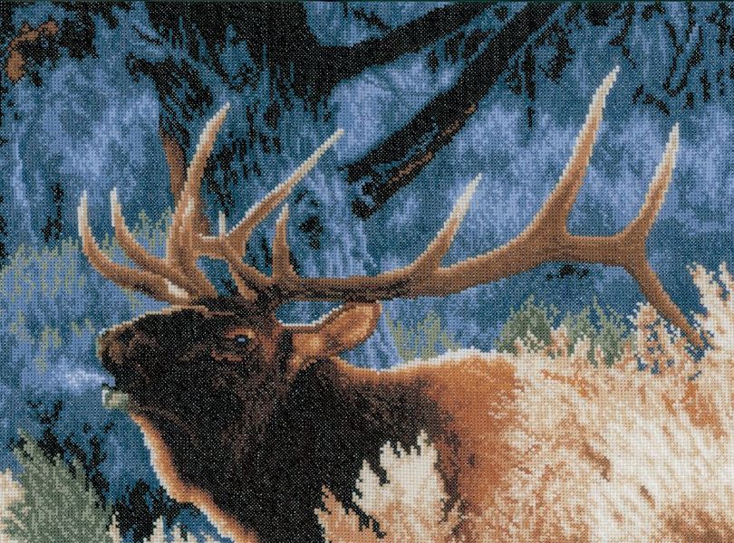 Red Deer at Dawn cross stitch kit by Lanarte