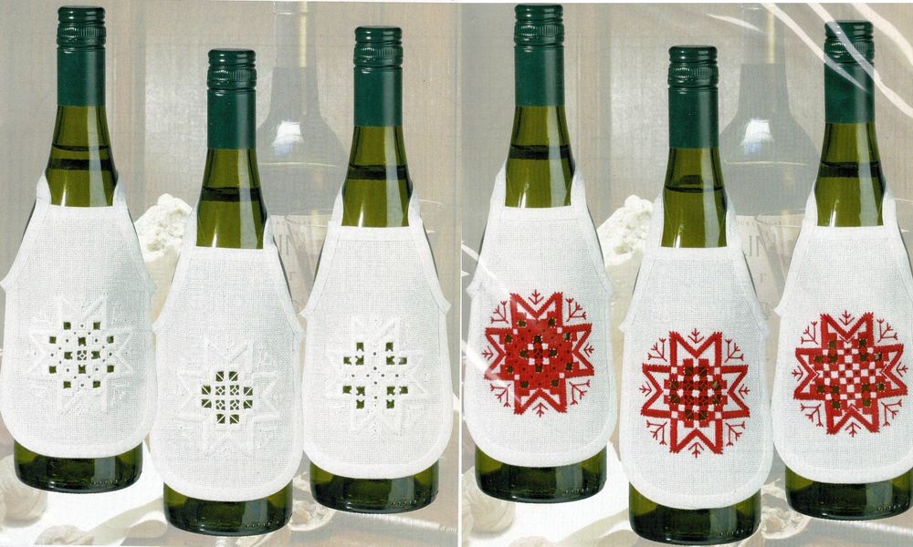 Hardanger Stars Wine Bottle Aprons