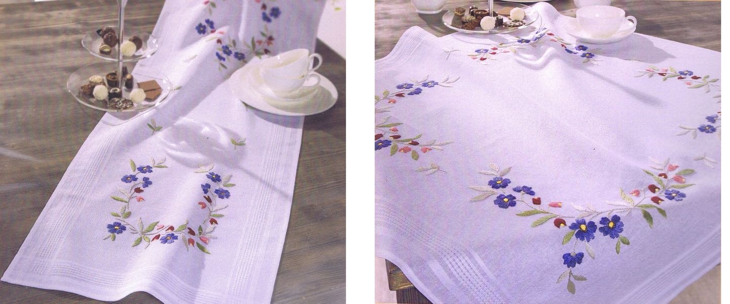 Blue and Pink Flowers Table Covers